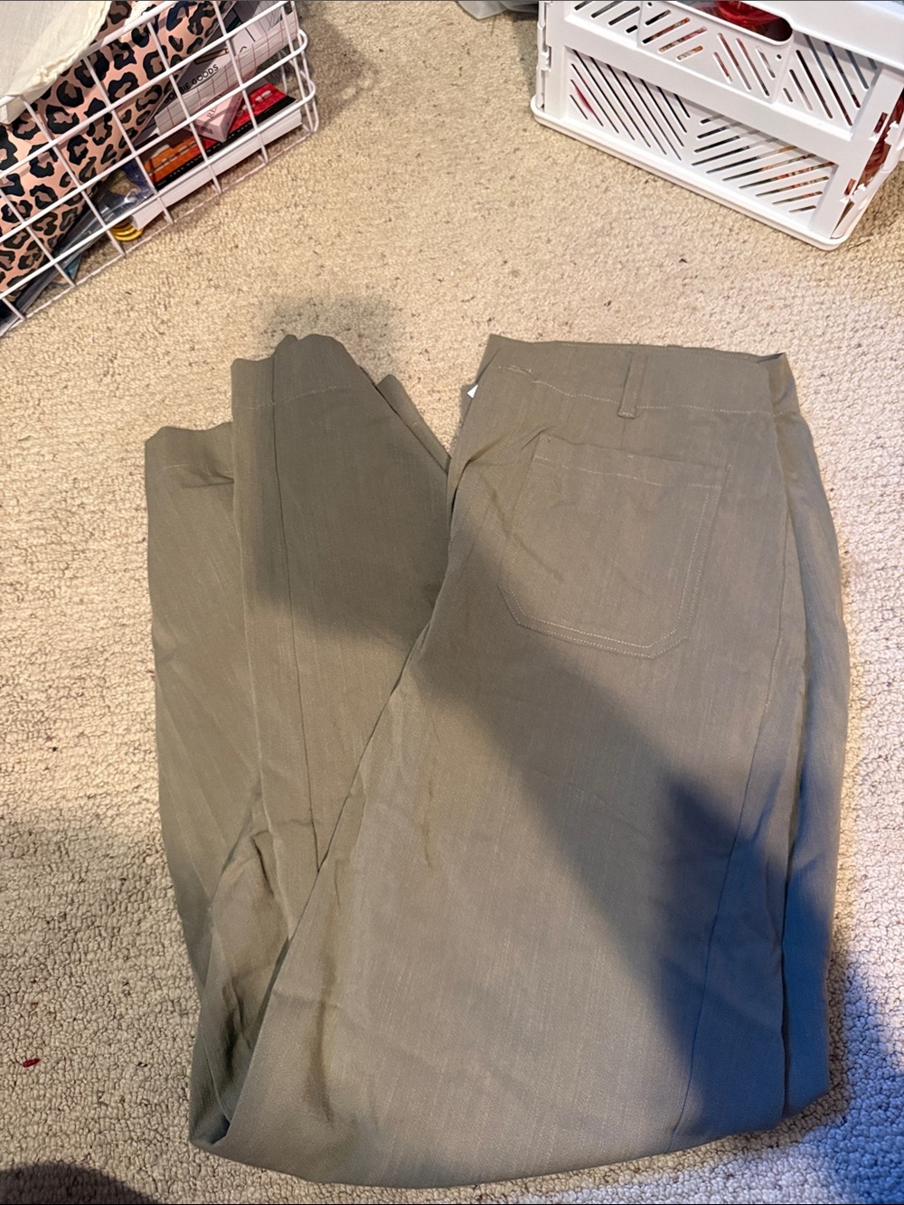 Olive Green Casual Trousers